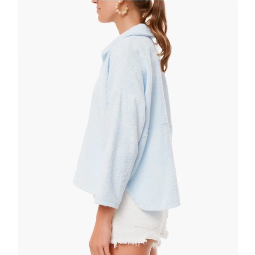 Tuckernuck Pomander Place Terry Cotton Collared Light Blue Pullover NWT Size XS - Image 4