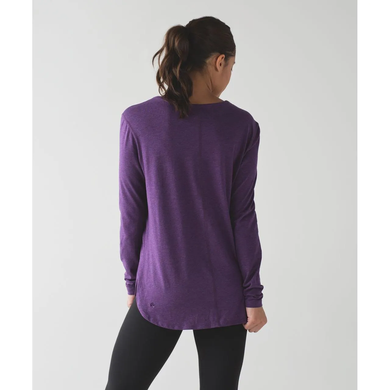 Lululemon Love Scoop Long Sleeve Purple Pima Cotton Scoop Neck Shirt Tops Size M - Image 2