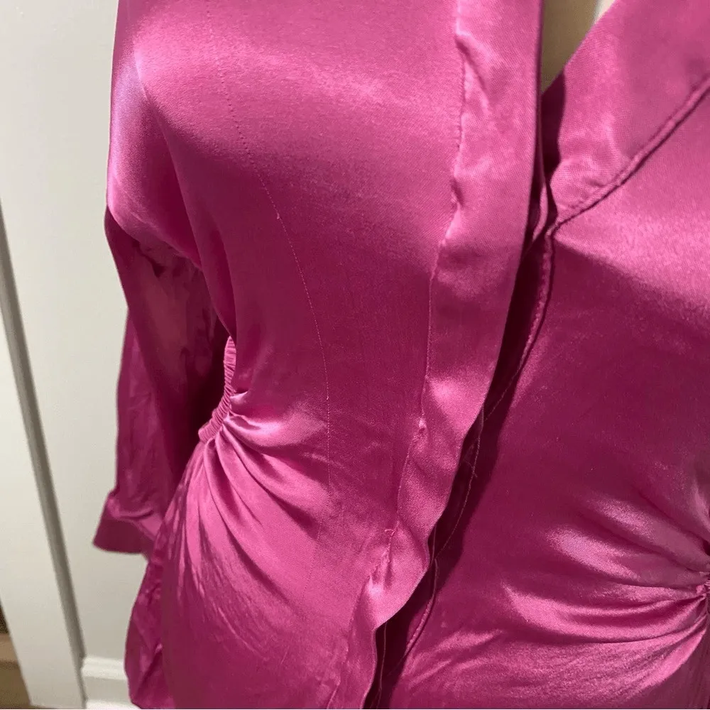 Setre Ecru Tunic Top in Satin Pink Size L - Image 10