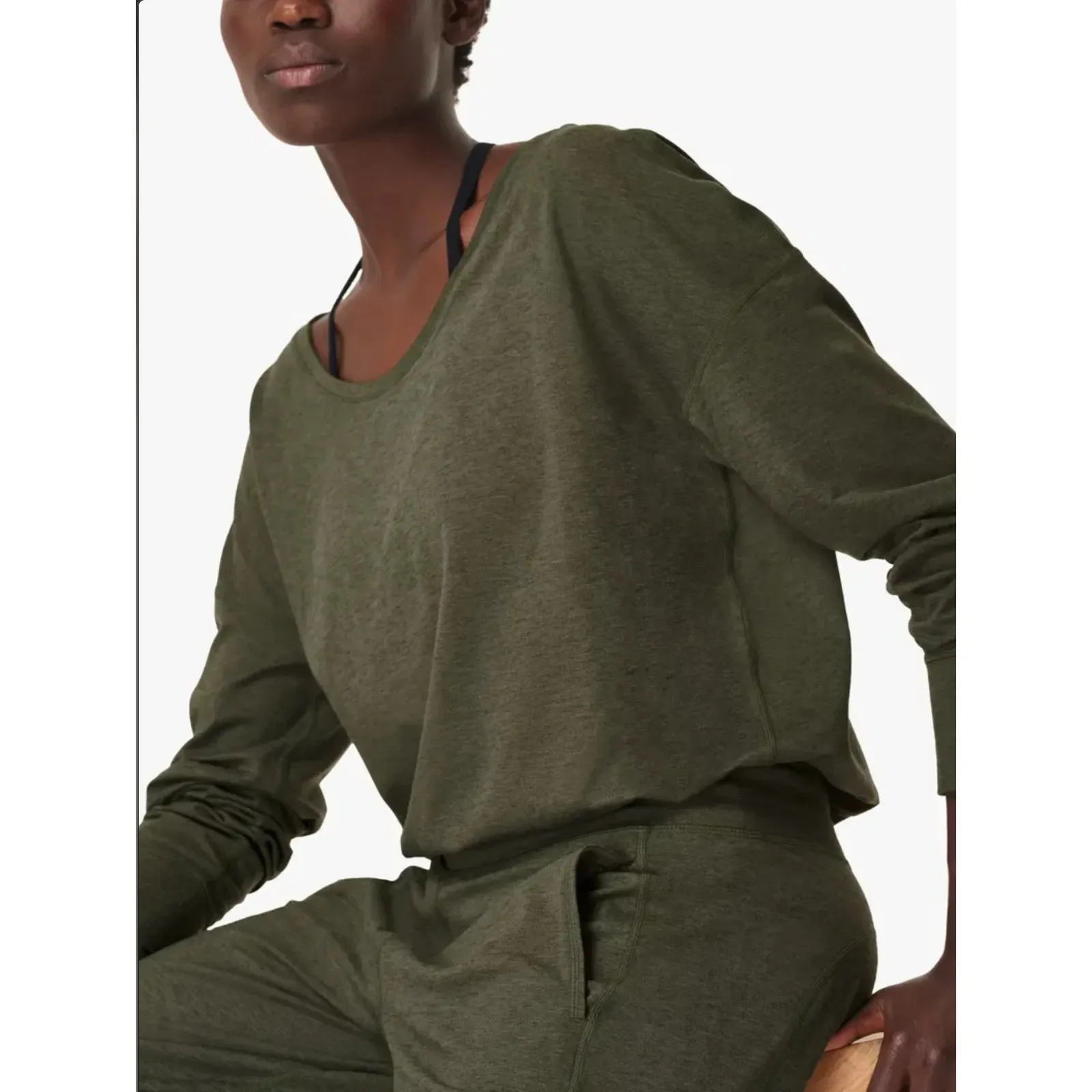 Sweaty‎ Betty Gary Long Sleeve Jumpsuit Green Size Large Lounge - Image 3