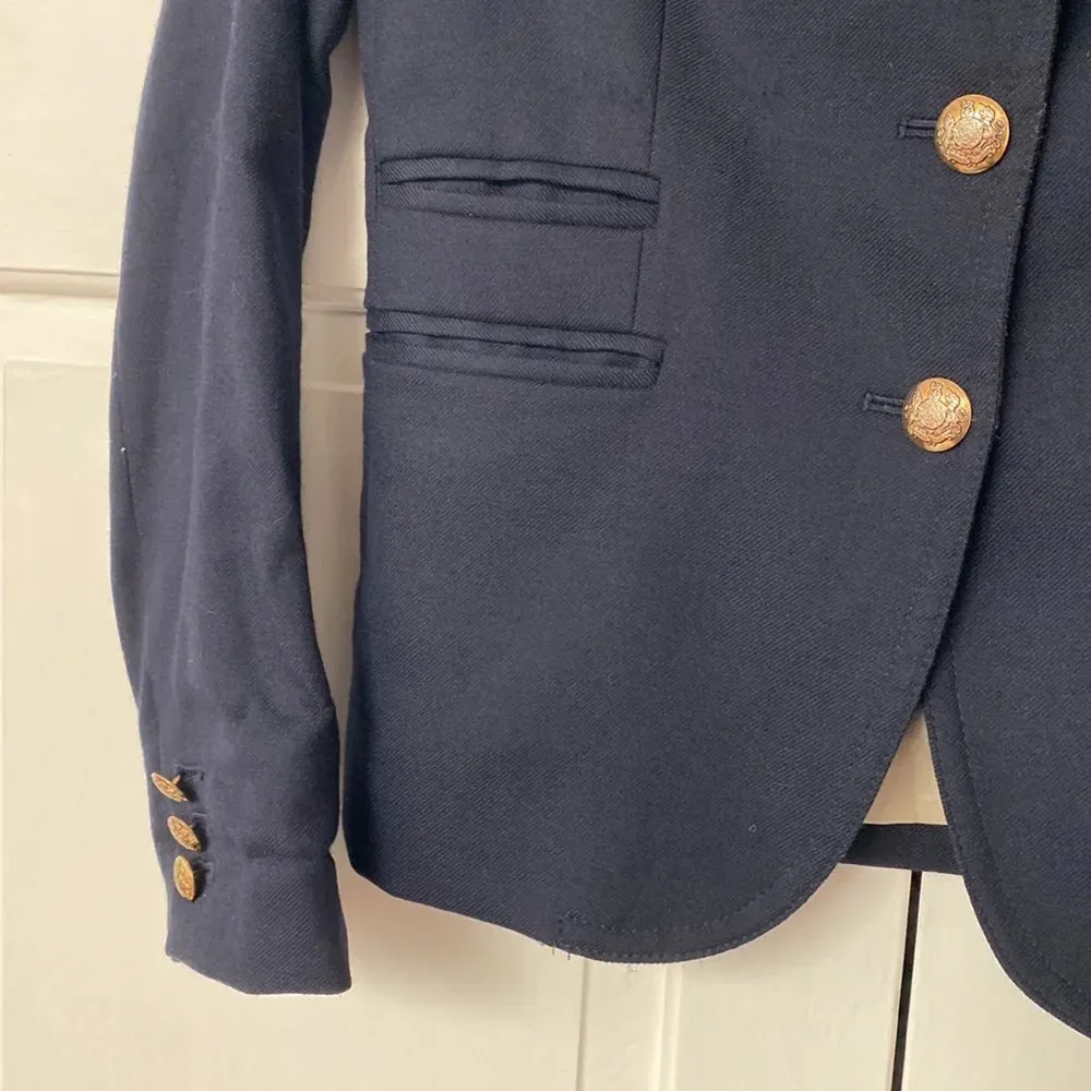 J. Crew Schoolboy Blazer in Navy Schoolboy Jacket Two Button Wool Stretch Size 0 - Image 4