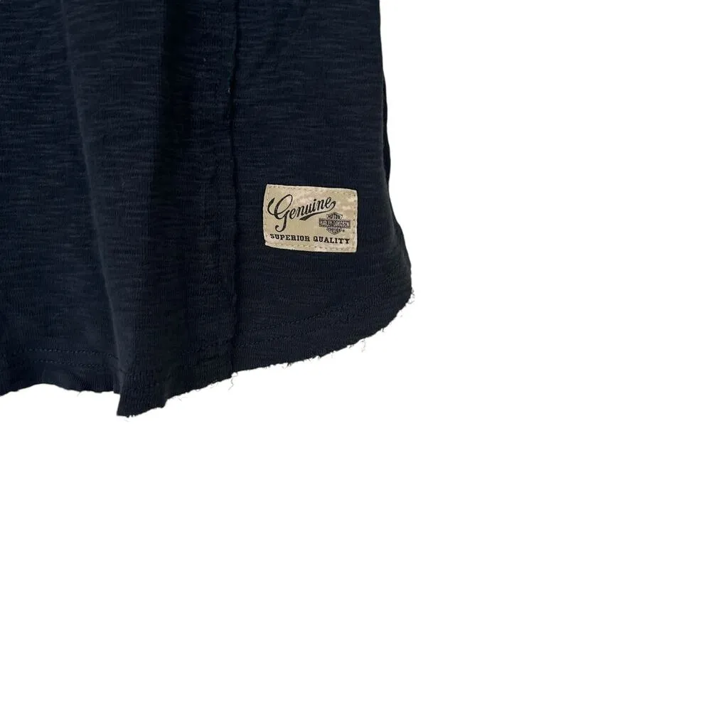 Harley Davidson Black Maroon 3/4 Sleeve Baseball Shirt Sz M - Image 3