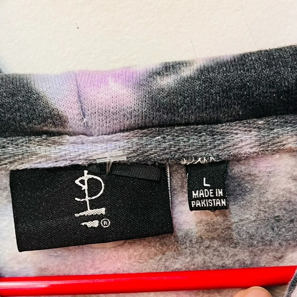 Pink Floyd Hoodie Women Cropped Tie Dye Pullover Sweatshirt sz Large - Image 5