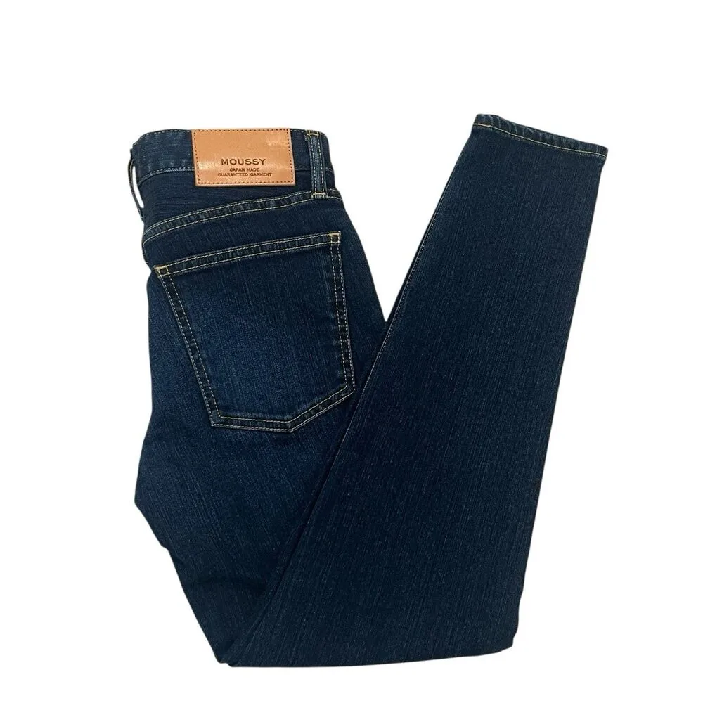 Moussy Vintage Mid Rise Skinny Jeans Dark Blue Wash Japanese Denim Women’s 25 - Image 13