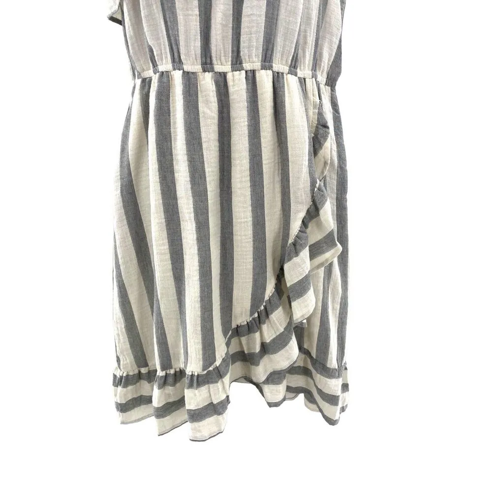 New Listicle Women's Medium Striped One Shoulder Pullover Dress‎ With Ruffles - Image 2