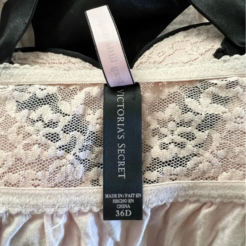 Victoria's Secret 36D Push Up Bra Lingerie Pink Black Babydoll Lace Teddy Gown - Image 7