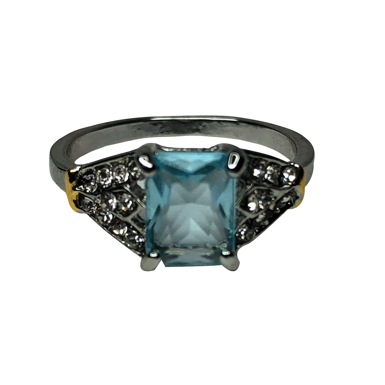 Light Blue Baguette Cut Ring - Image 3