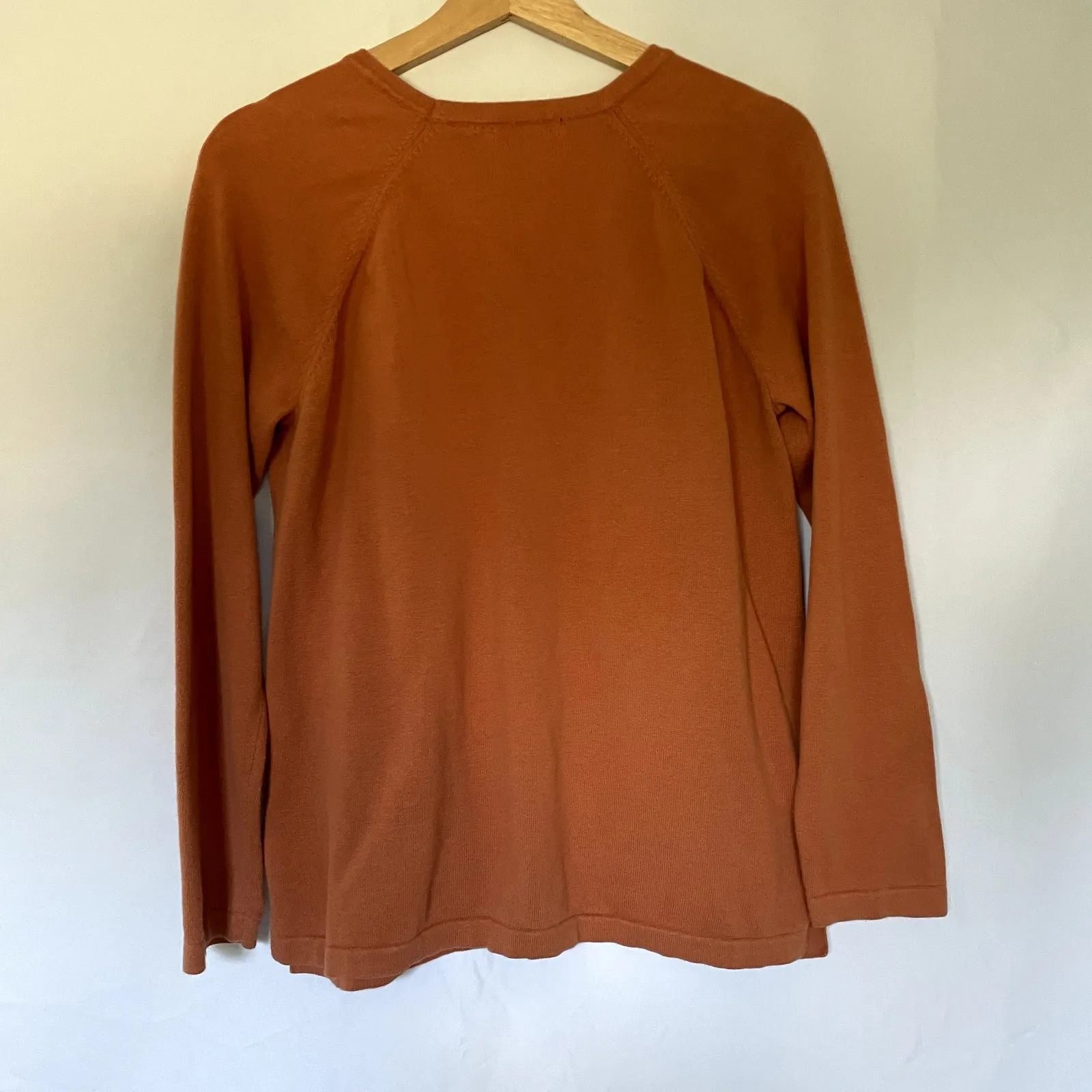 Jeanne Pierre rust orange crewneck sweater women's size medium cotton knit - Image 7