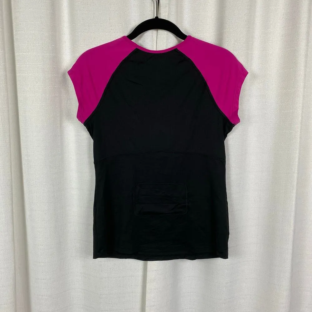 Spanx Black&Pink Active Cap Sleeve Exercise Top Sz.M - Image 8