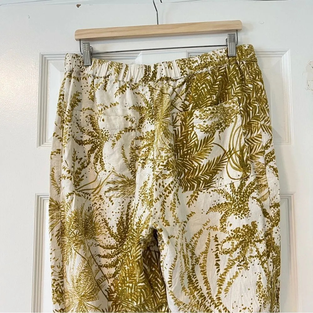 Anthropologie Pilcro The Cottage Floral Linen Pants Size Medium Cropped - Image 6