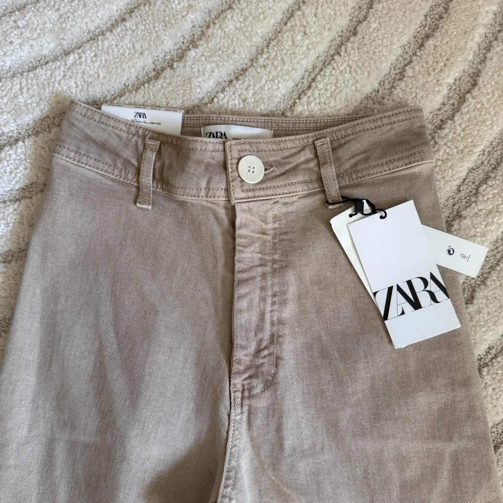 Zara Marine Straight Jeans in Stone Grey Size 2 - Image 5