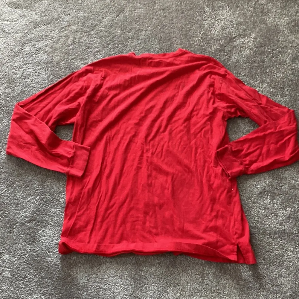 Pink VS Red Long Sleeve Gold Logo Tee SIZE L - Image 5