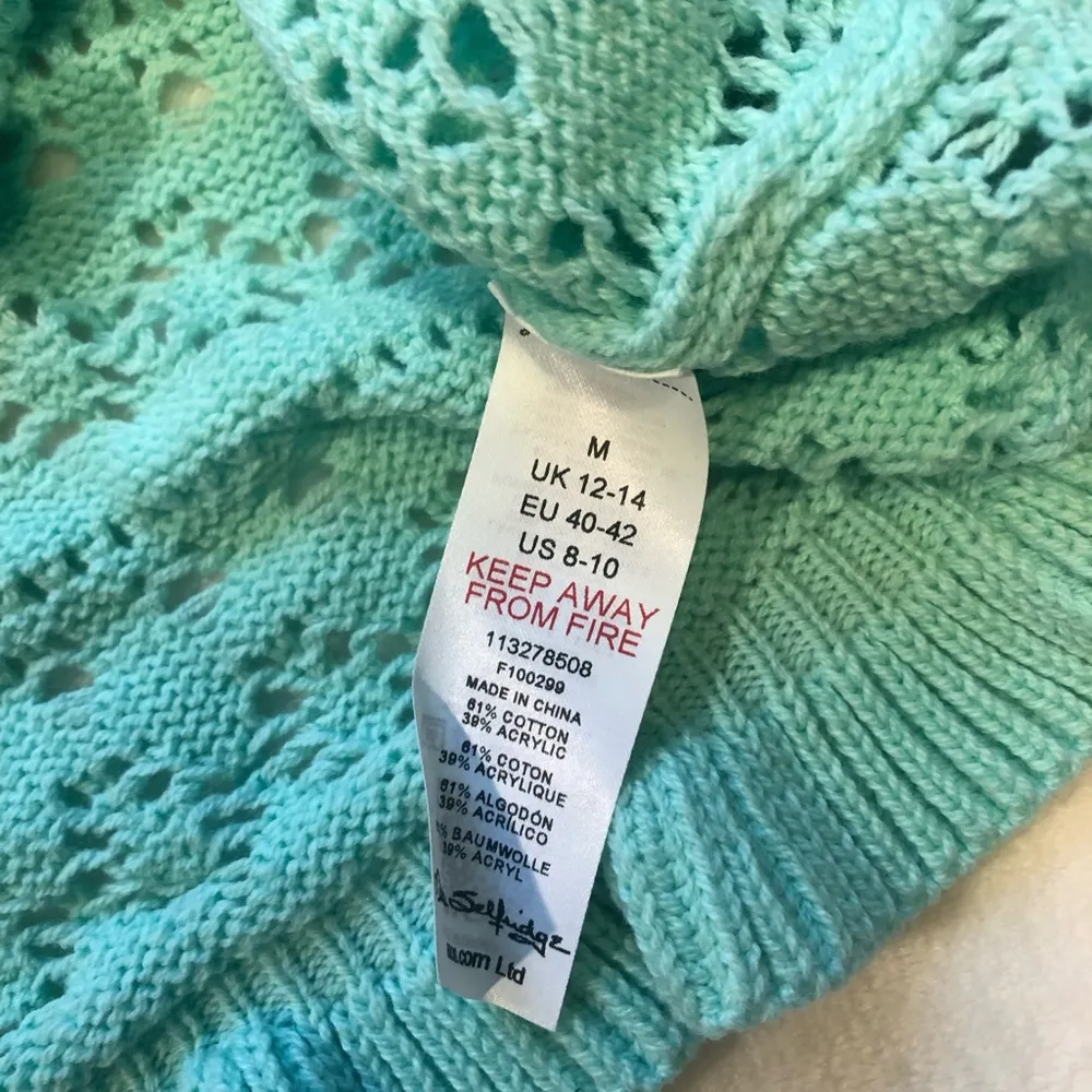 New with tag Miss Selfridge pointelle knit square neck crop top, size 8-10 - Image 2