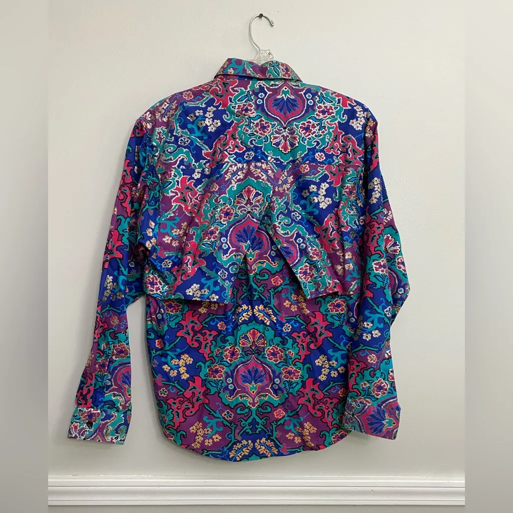 Vintage 80s‎ Women’s Western Shirt Purple Size L - Image 2