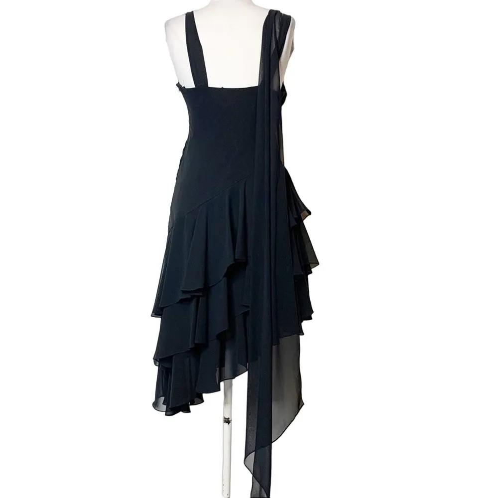 Faviana ruched bodice asymmetrical ruffle dress - Image 3