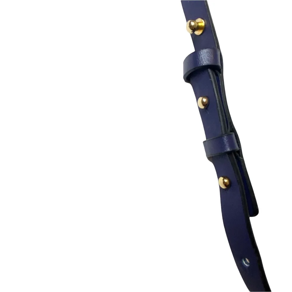 BCBGMaxAzria ❤︎ Jewel Tone Leather + Chain Crossbody Mini Handbag ❤︎ Cobalt Blue - Image 12