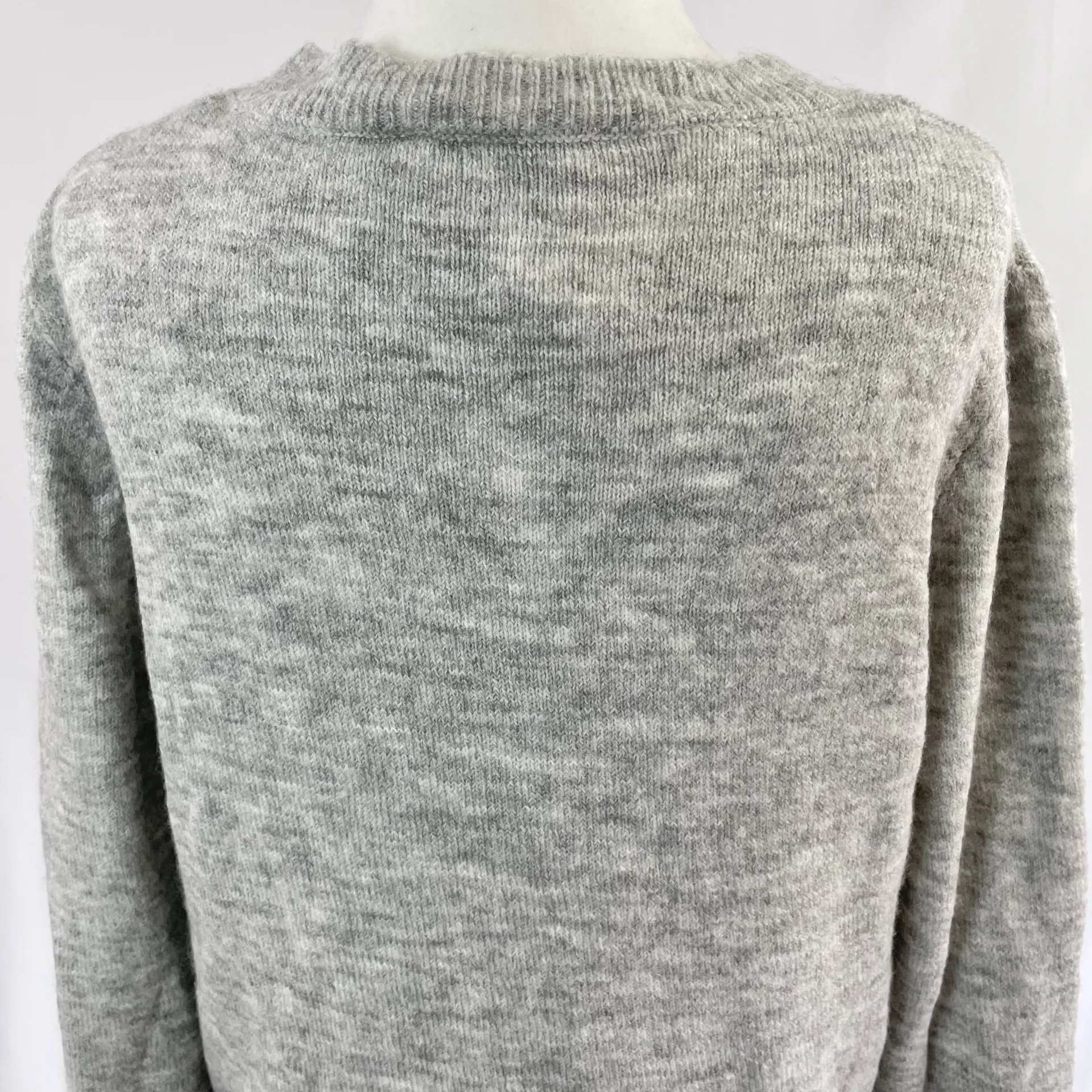 New  Tulip Hem Crewneck Sweater Lightweight Pullover Heather Grey - Image 10