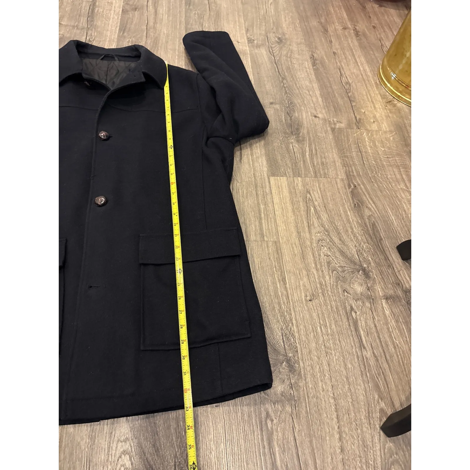 LRN RALPH LAUREN Women Wool Blend Black Peacoat Jacket Size Large - Image 5