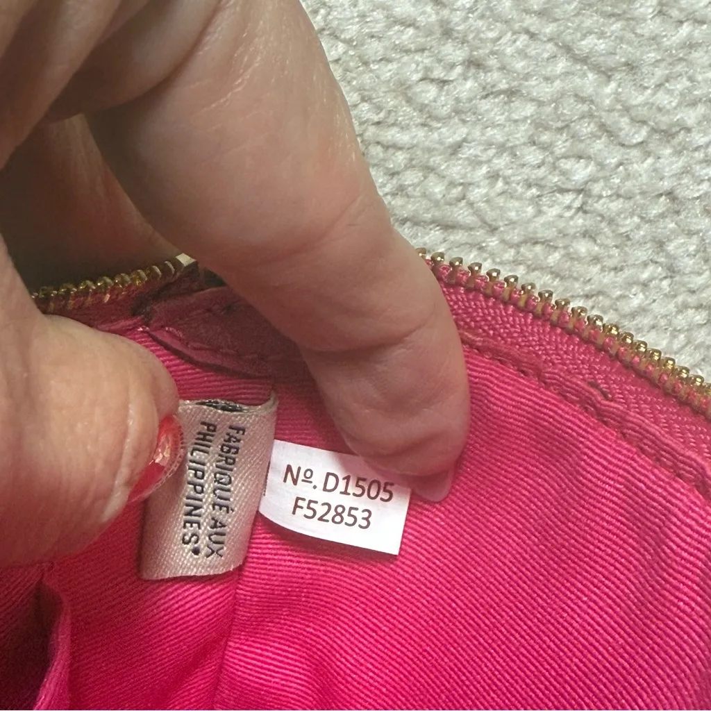 Coach Pink and Brown Wristlet Double L zip with card holders - Image 9