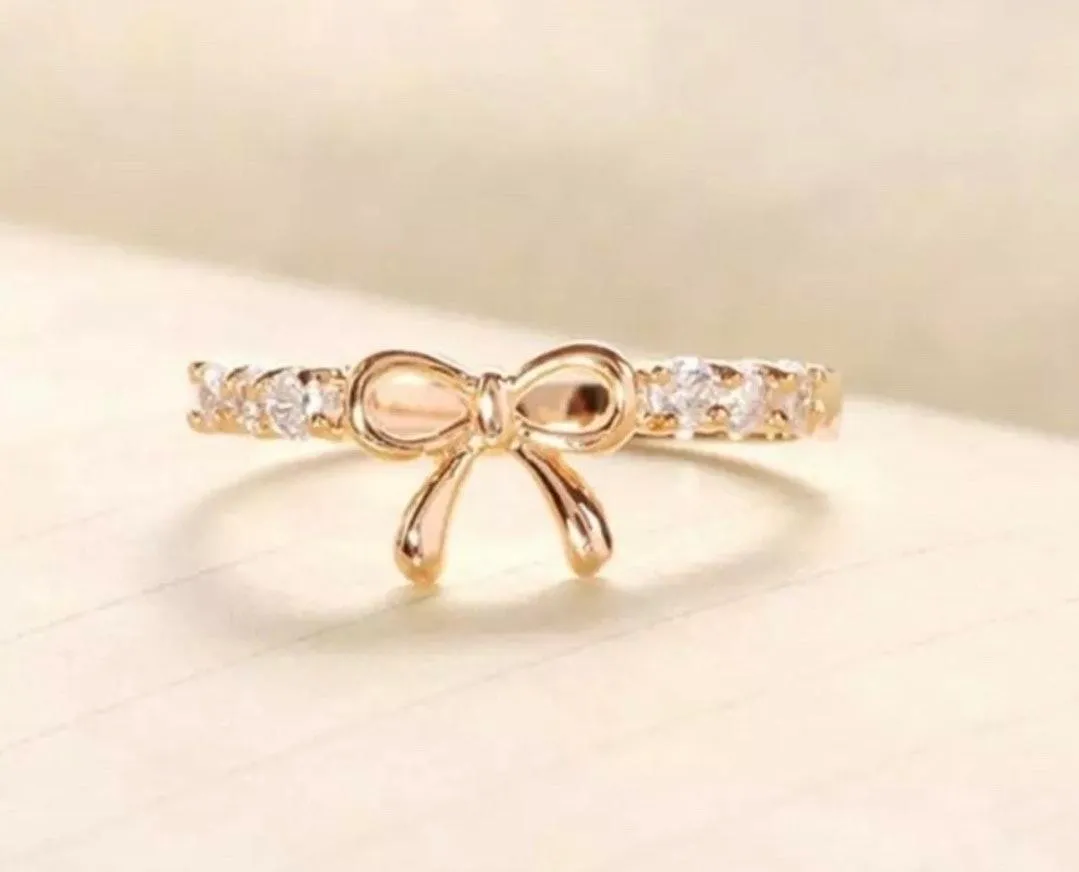 silver Bow crystal ring - Image 5