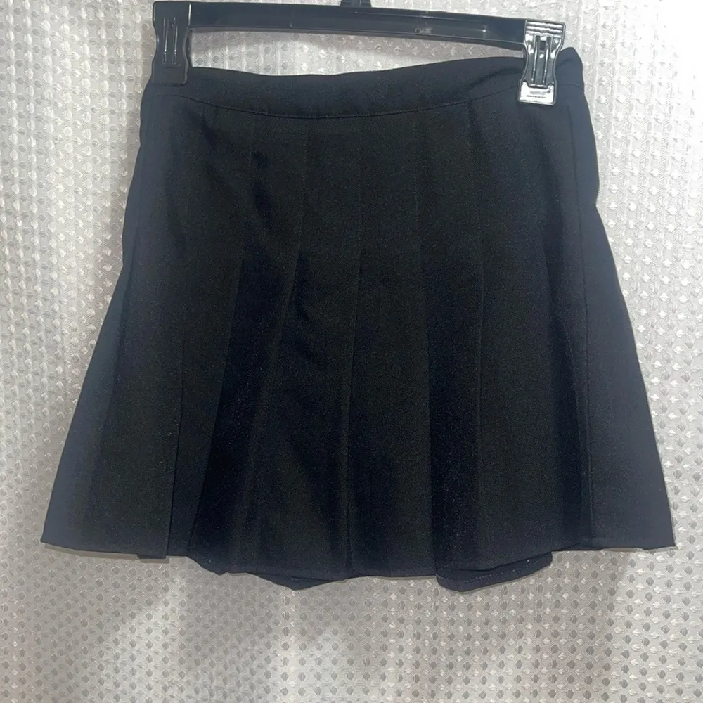Fashion Mini Skort Womens Size S Black Pleated Schoolgirl Preppy Academia Naval - Image 4