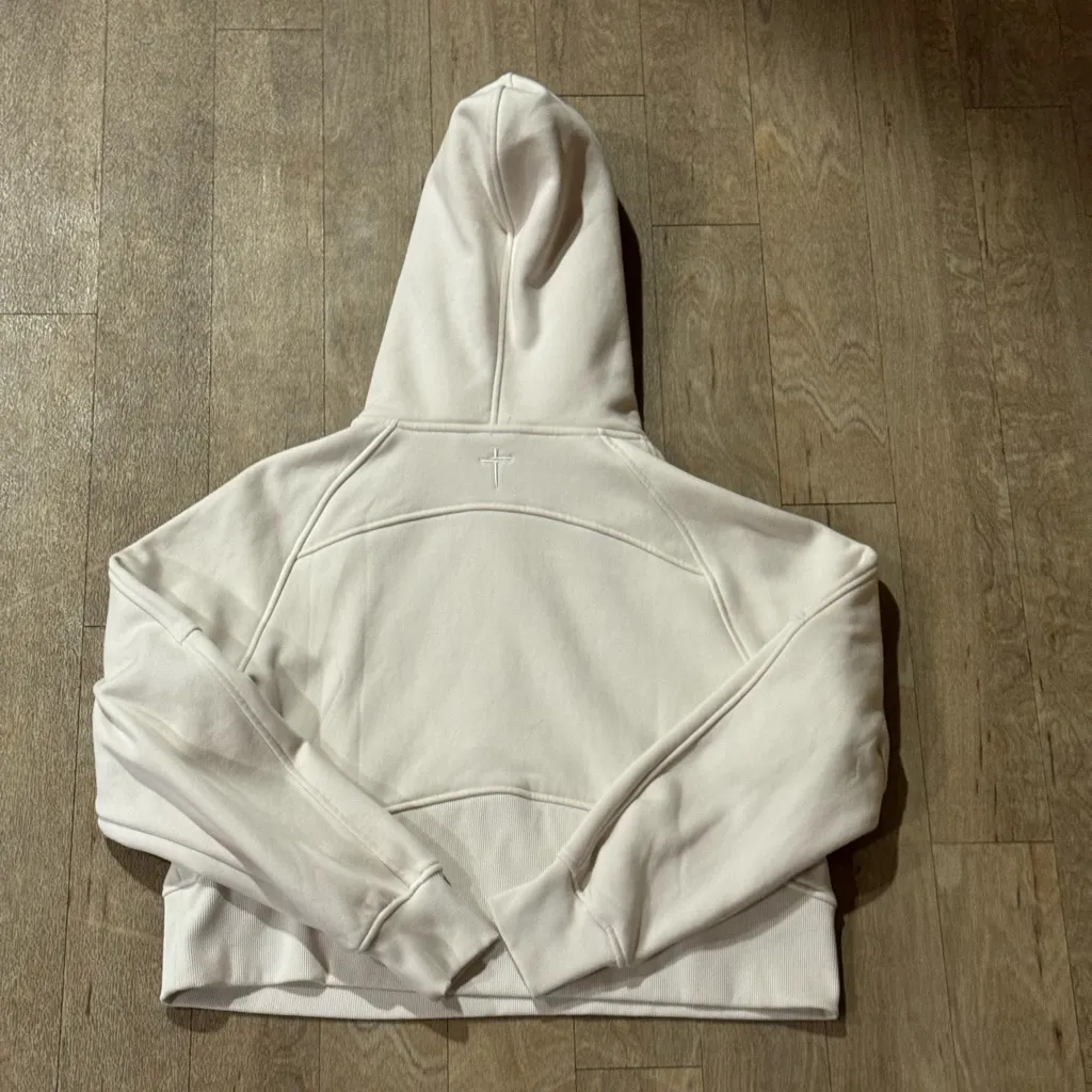NWOT Three Nails Zip Hoodie Cross Cream Size Large - Image 3