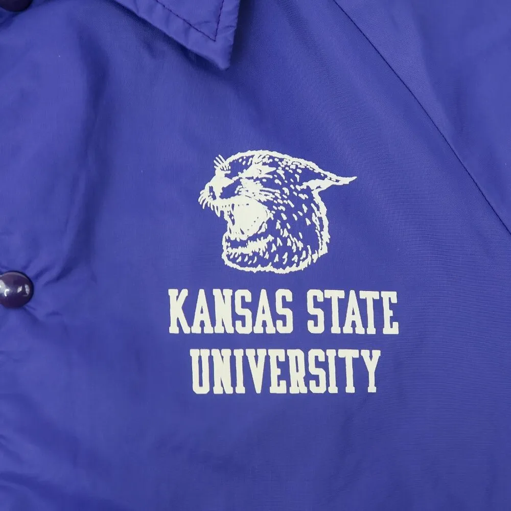 Vintage 80s David Peyser Kansas State Wildcats Windbreaker Purple Size M - Image 5