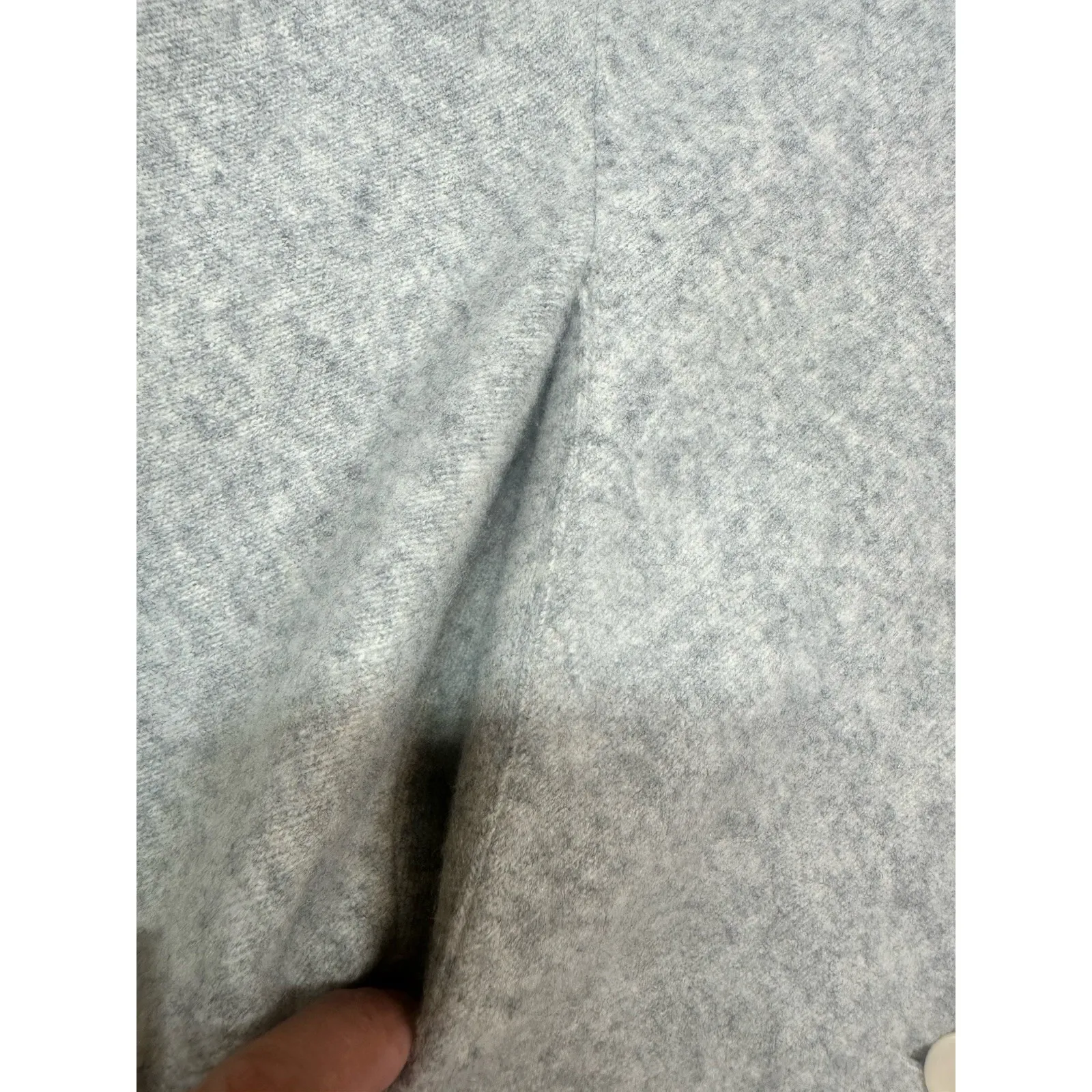 Eileen Fisher High Collar One Button Lambs Wool Cashmere Jacket Size Medium Gray - Image 12