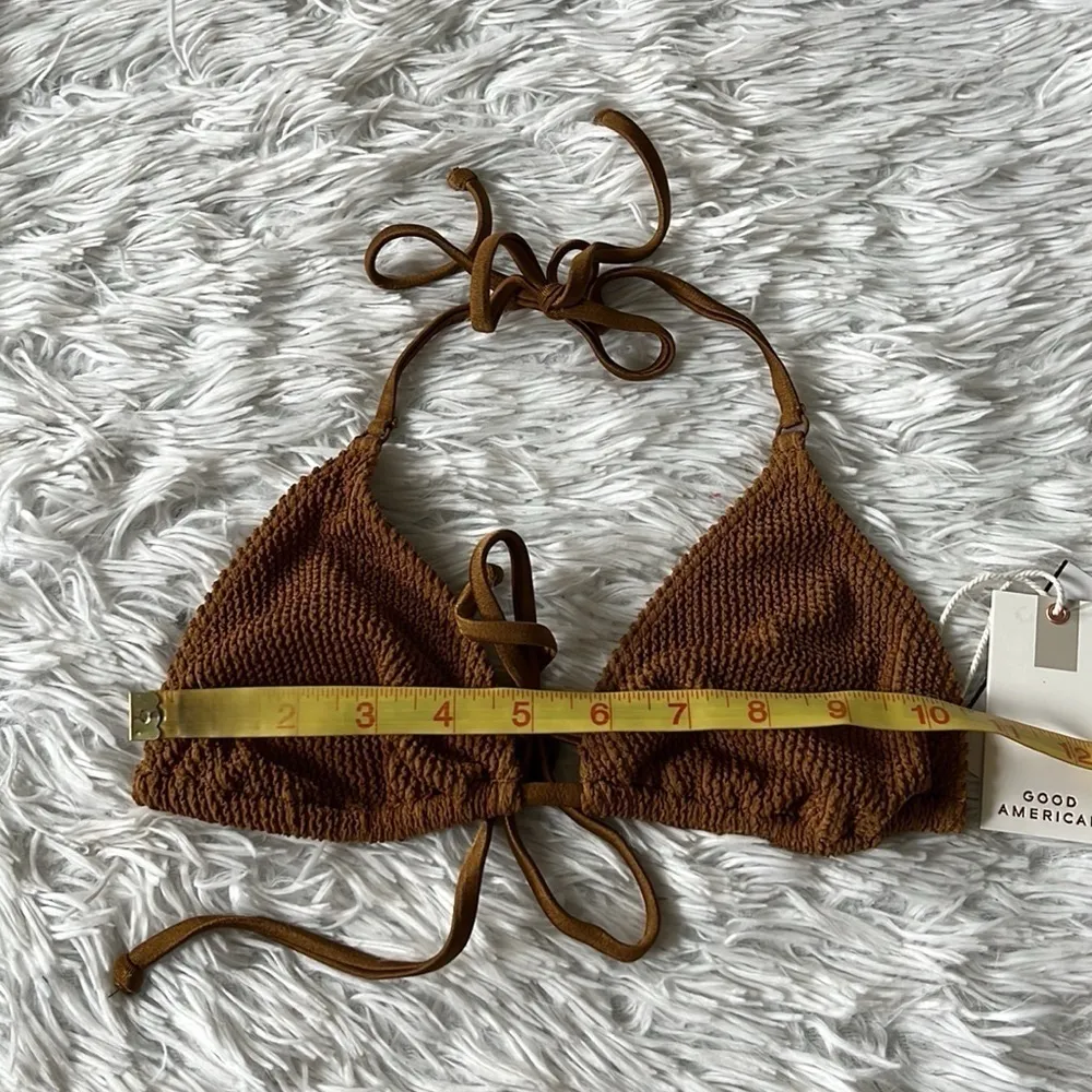 New Good American Always fits tiny ties top in bronze brown001 size S/M - Image 6