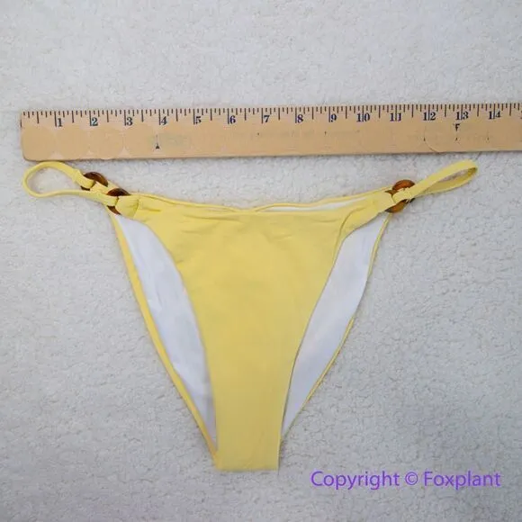 NEW Rhythm Free People Ring Itsy Bikini Bottom in yellow, size L Yellow Size L - Image 4