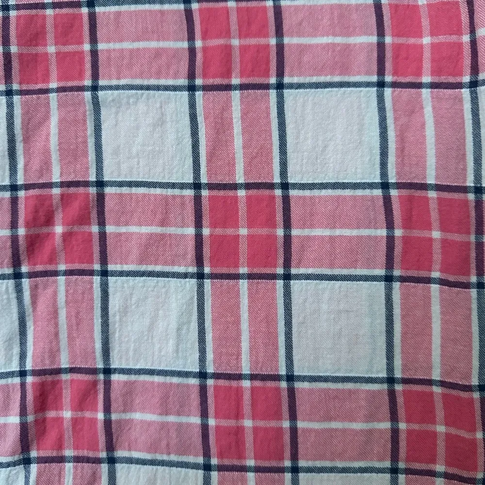 Charlotte Russe Plaid Long Sleeve Collared Button Down Shirt Pink/Cream - Small - Image 13