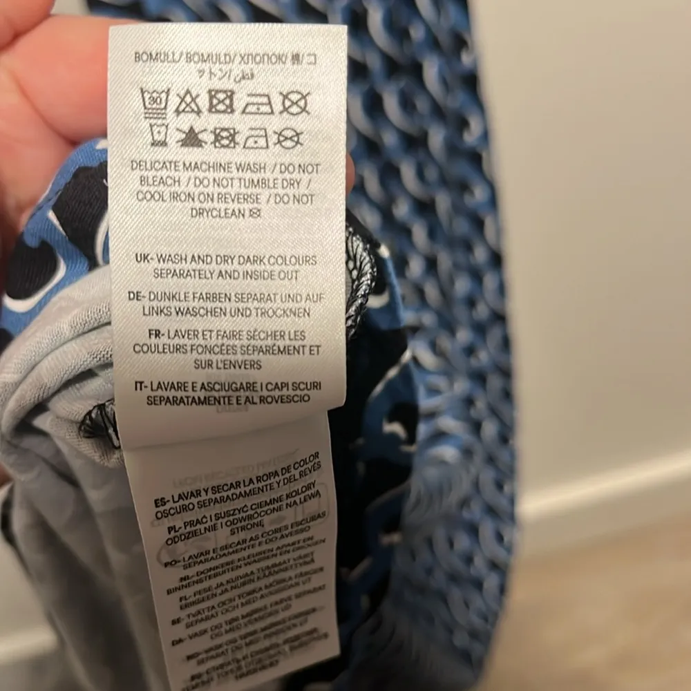 BODEN Laura Jersey Midi Shirt Dress, Blue, Geo Chain, Size 4L Blue - Image 12