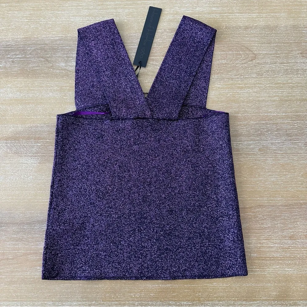 House of Harlow 1960 Purple Shimmer Tank Top - Image 2
