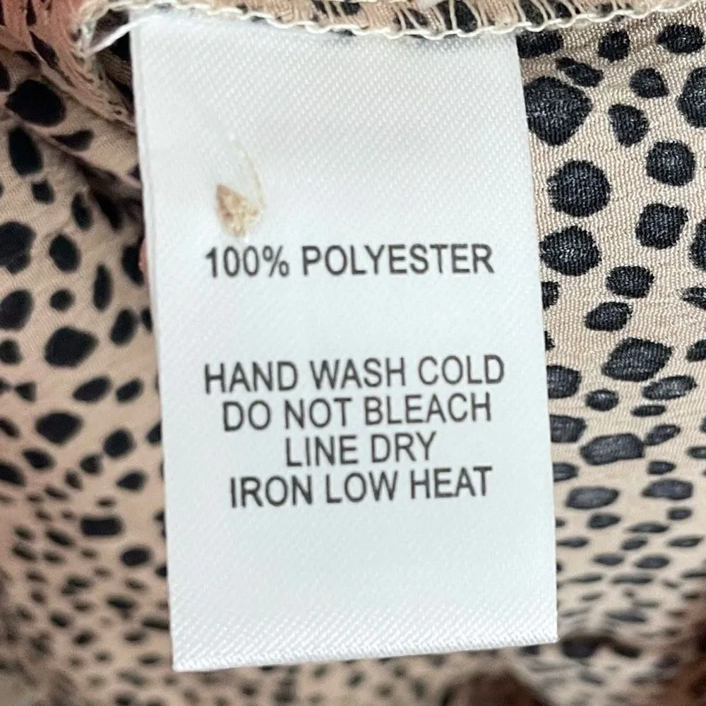 Lulu’s Sweet Spot Taupe Cheetah Print Long Sleeve Button-Up Top Size Small - Image 8