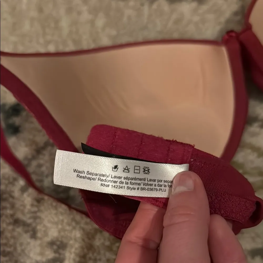 Adore Me Elegant Lace Trimmed Bra in Red - Image 5