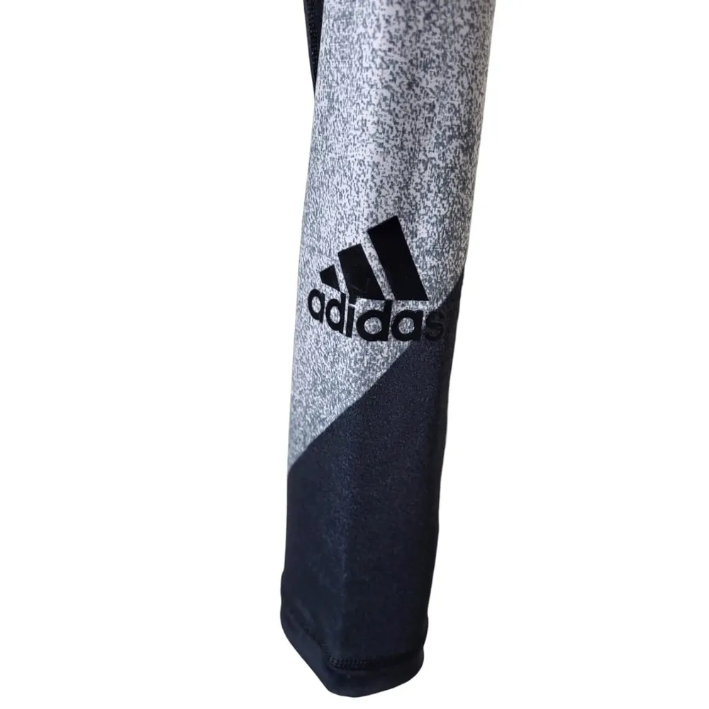 NWT Adidas Alphaskin Long Graphic Training Tights Glory Grey and White - Image 9