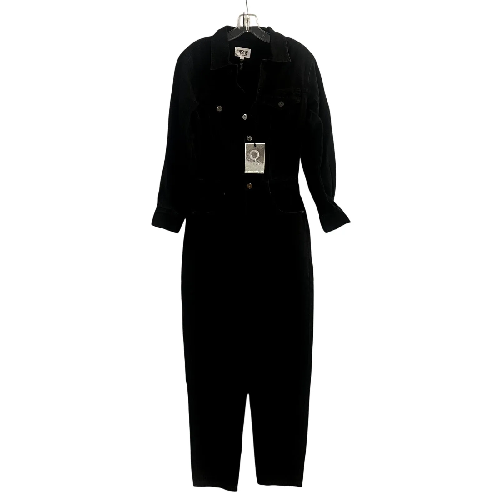 Insane Gene Soda Balloon Sleeve Denim Jumpsuit Black NWT size S - Image 5