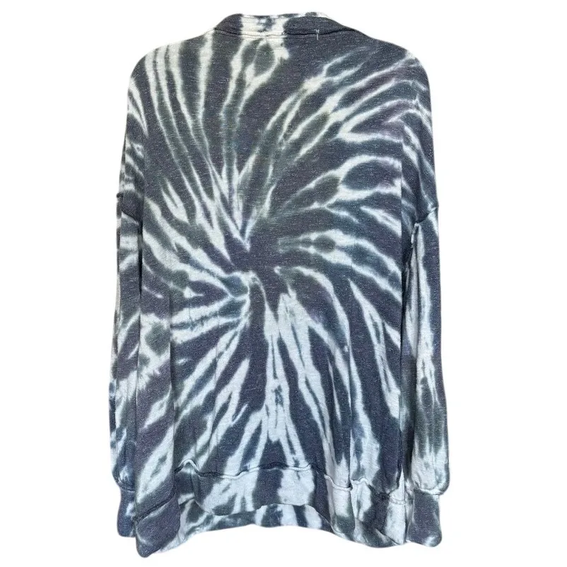 Free People We the Free Best Catch Blue White Tie‎ Dye Oversized Sweater Sz XS - Image 2