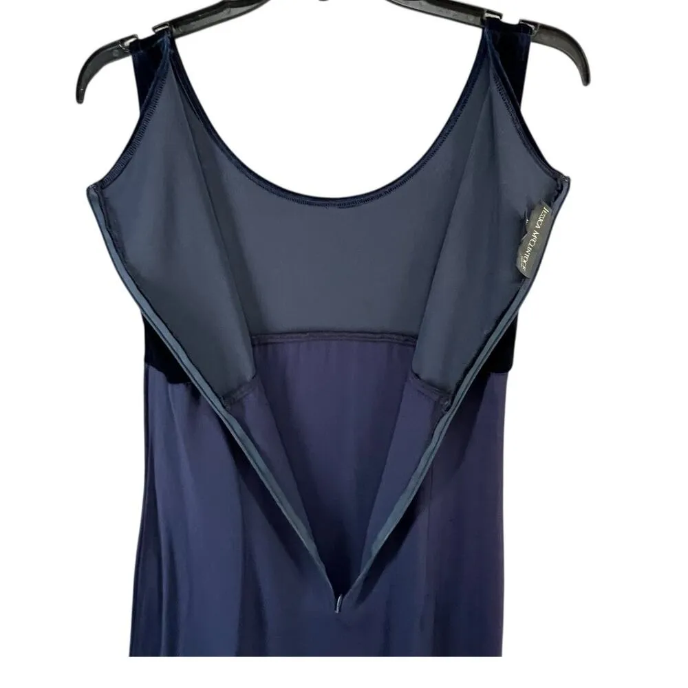 Jessica McClintock Vintage 90s Dress 6 Blue Velvet Bridal Party Timeless Glamour - Image 6