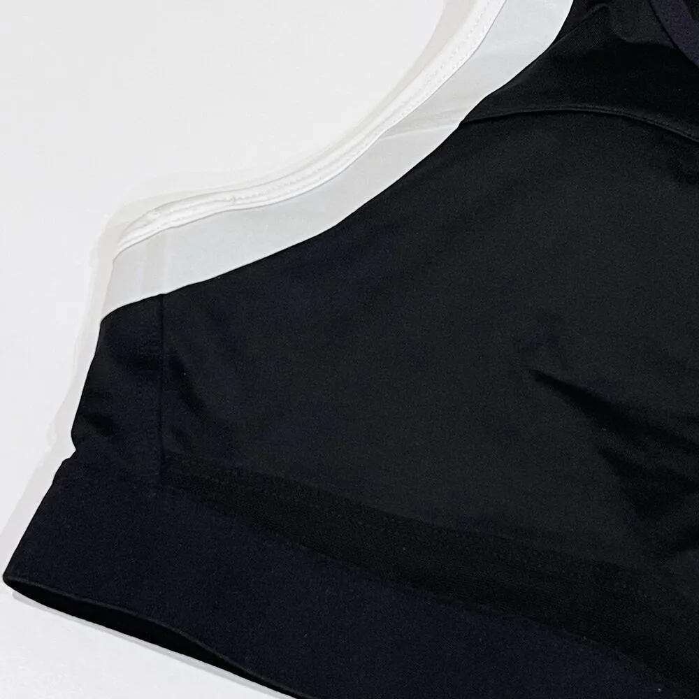 NEW Lilybod S Petta Color Block High Neck Racerback Sports Bra Black White - Image 10