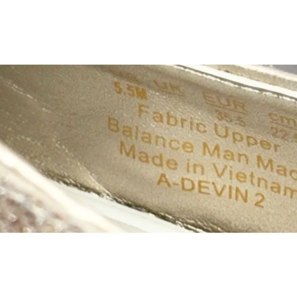 Franco‎ Sarto Pumps Size 5.5 Gold Slingback Pointed Toe Dress Sparkly Shoes - Image 7