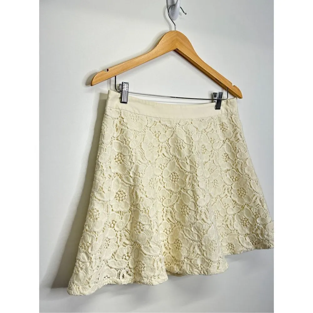The Limited Skirt Womens Floral A-line Lace Cream Size 6 - Image 3