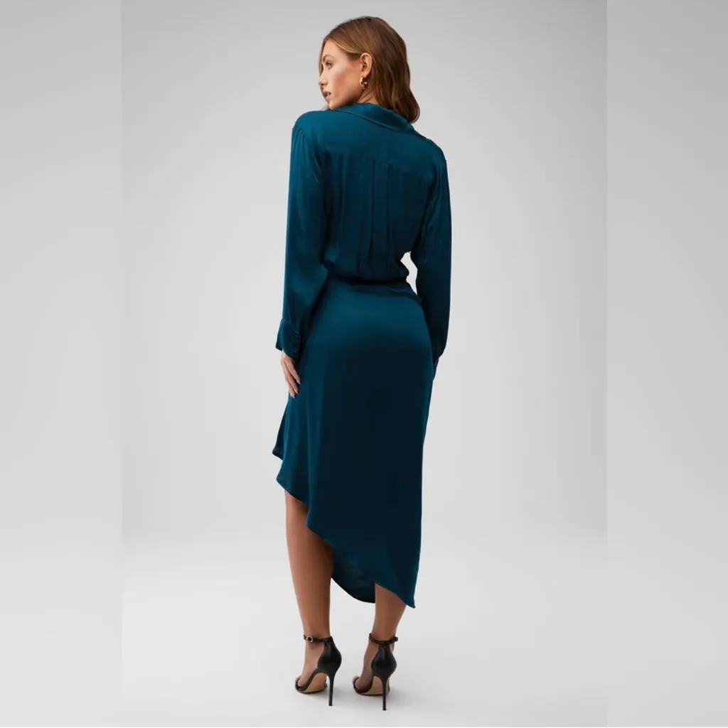 YFB Teal Long Sleeve Dress Blue Size XS - Image 2