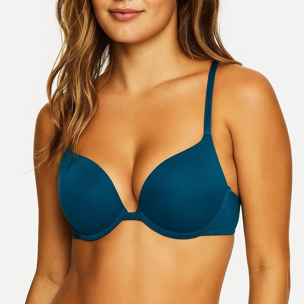 PINK Wear Everywhere Lightly Lined Bra Teal Blue Everyday Comfort 32C Size undefined - Image 1