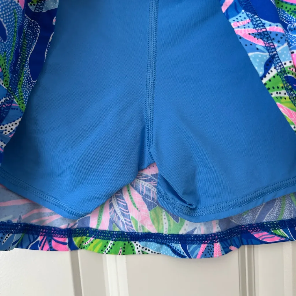 Lilly Pulitzer Blue Beleaf In Yourself AILA LUXLETIC SKORT Size M - Image 8