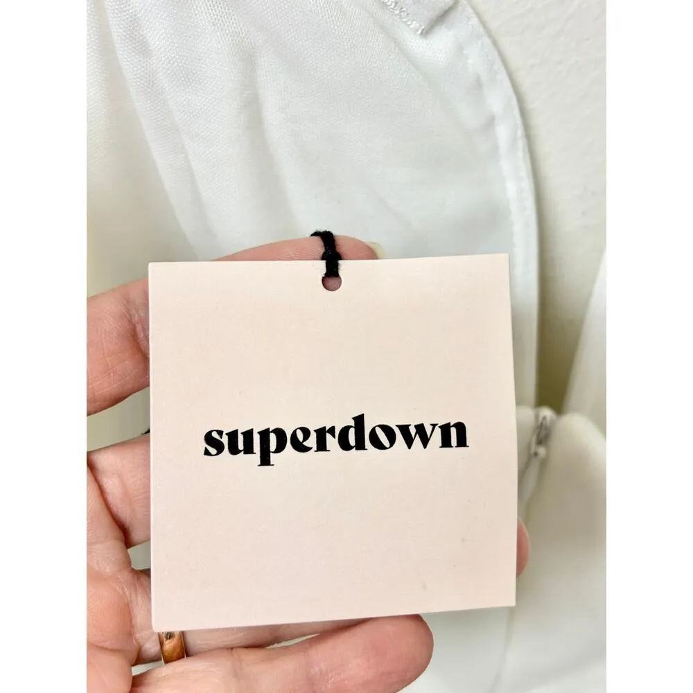 NWT superdown Gianna Strapless Sweetheart Thong Bodysuit White Women's Size S - Image 5