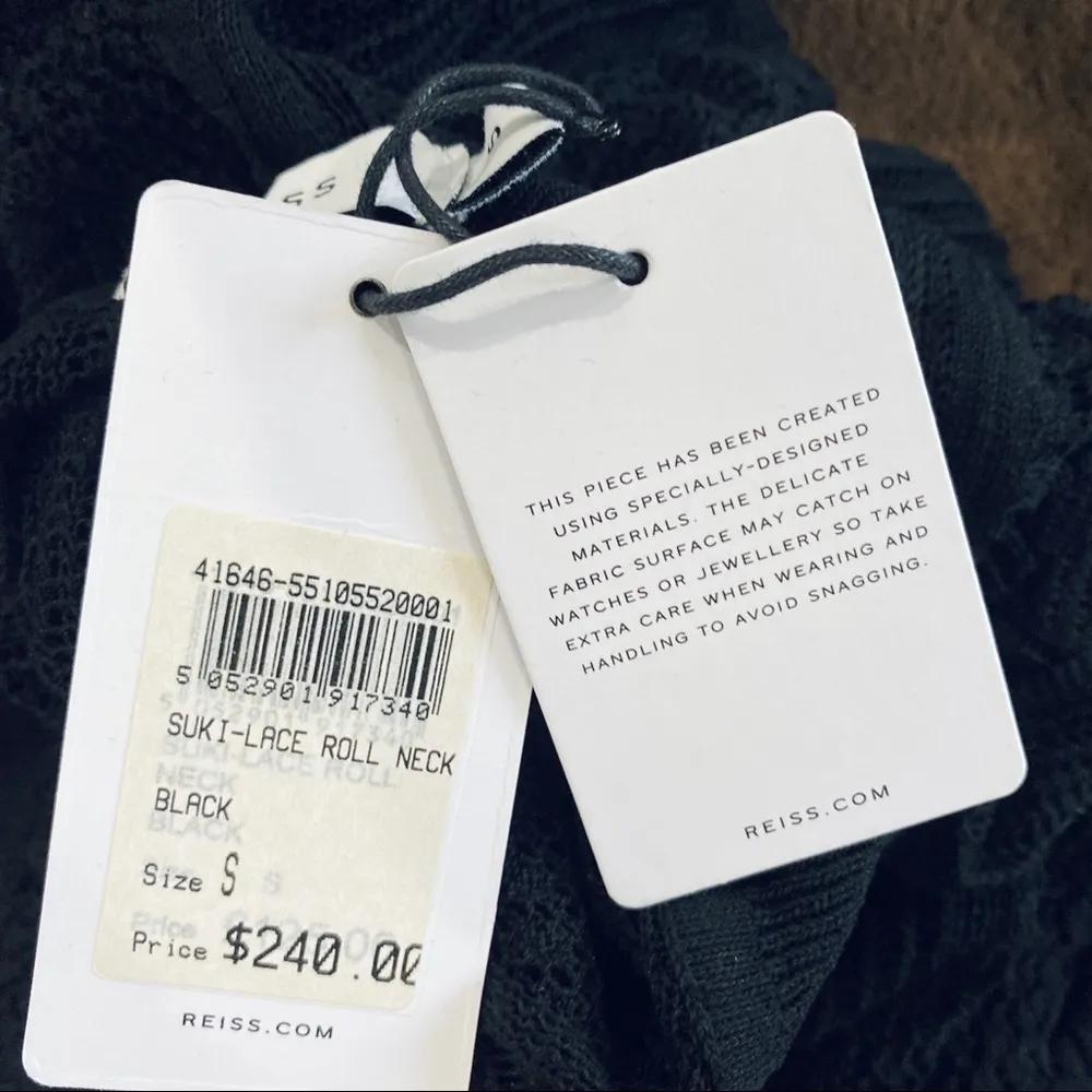 Reiss black lace roll neck top NWT - Image 6