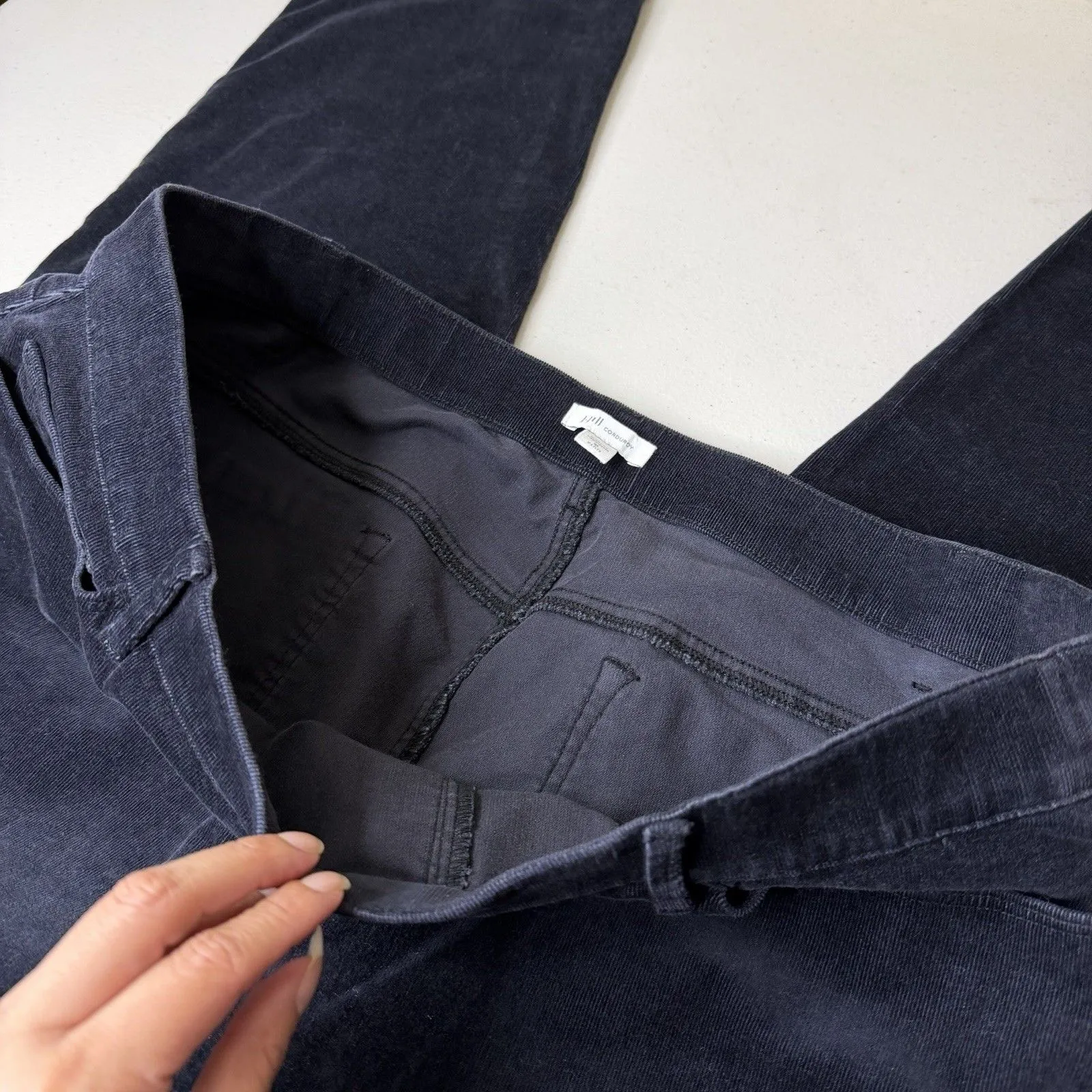 J Jill Corduroy Pants Womens XL Petite Navy Blue Straight Leg Pull On 29” Size undefined - Image 5