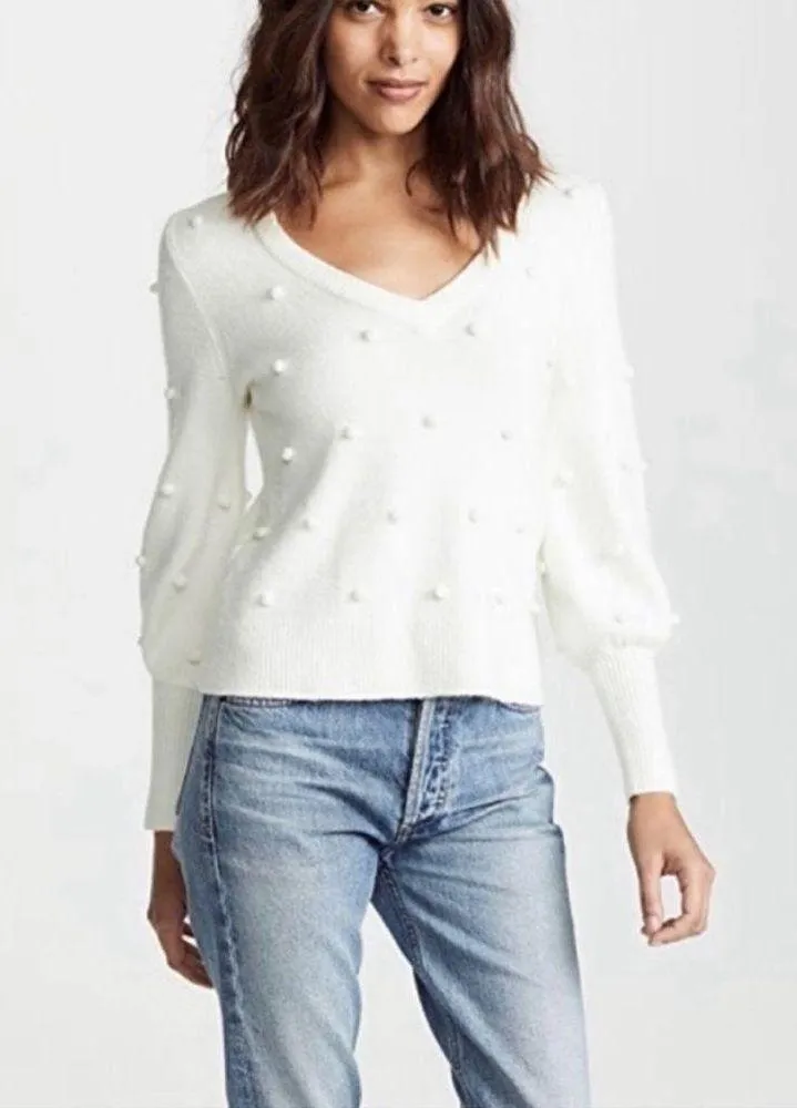 MADEWELL Bobble Dashwood V-Neck Sweater in Coziest Yarn - XS - Vanilla Girl Core - Image 16