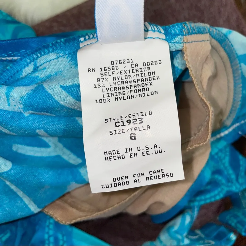 Catalina Vintage NWT  Swimsuit One Piece Hawaiian Blue Size 6 - Image 4